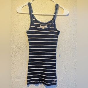 Vintage Hollister Babydoll Cami Tank Top Blue Lace Trim Coquette RARE Y2K Sm